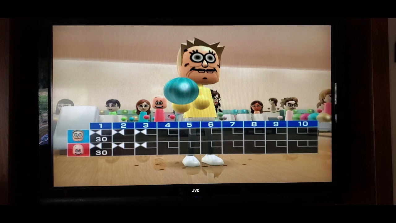 Me playing as SpongeBob and Patrick on Wii Sports Bowling