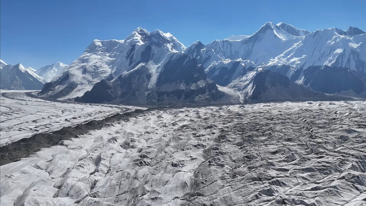 Kyrgyzstan 4K - South Enylchek Glacier, Tian-Shan, DJI drone flight, 562951413