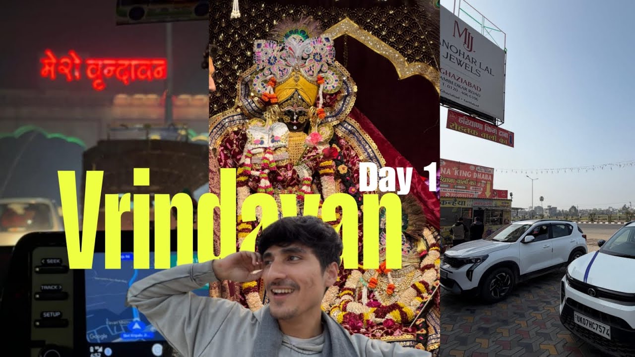 Finally! ham Vrindavan pahuch gaye 🩷| Day 1