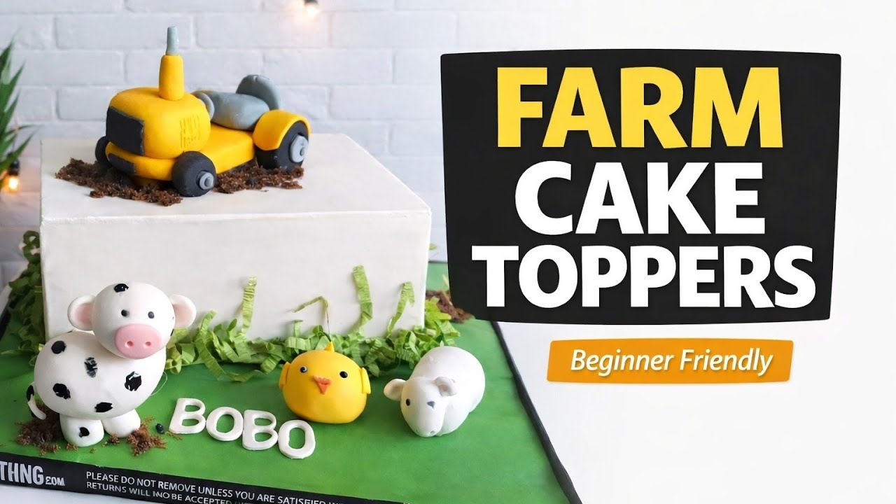 Tractor Cake Topper Tutorial | Farm Theme Fondant Decoration (Beginner Friendly)