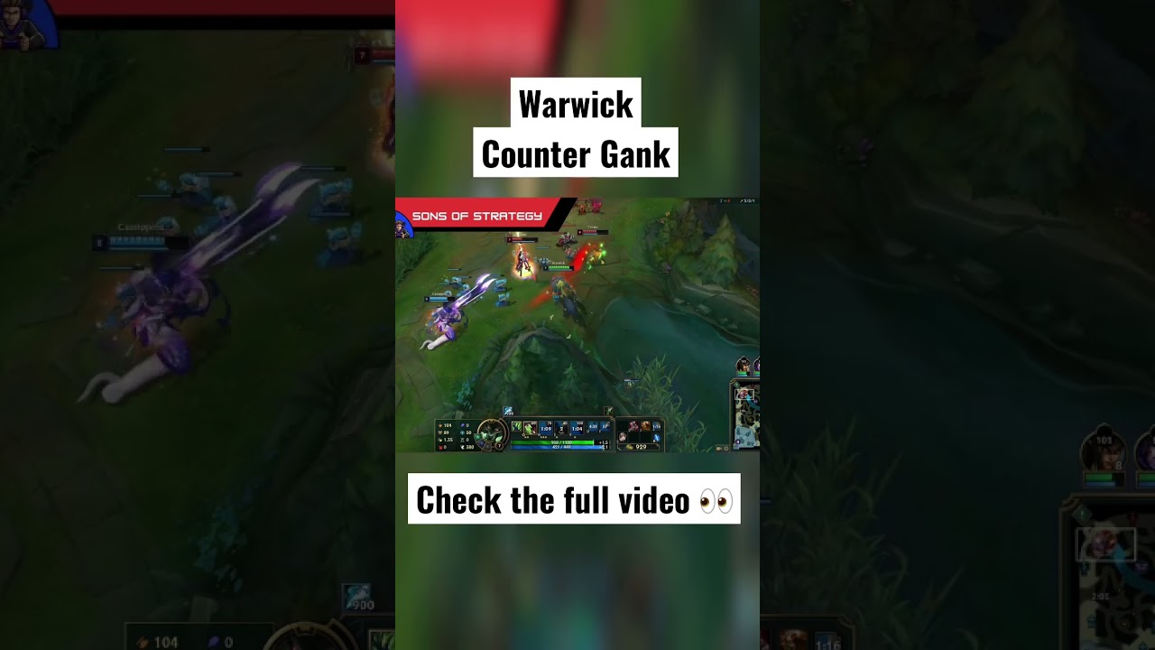 Warwick counter gank 👀 #shorts #leageoflegends #gaming #nocommentary #warwick #gameplay