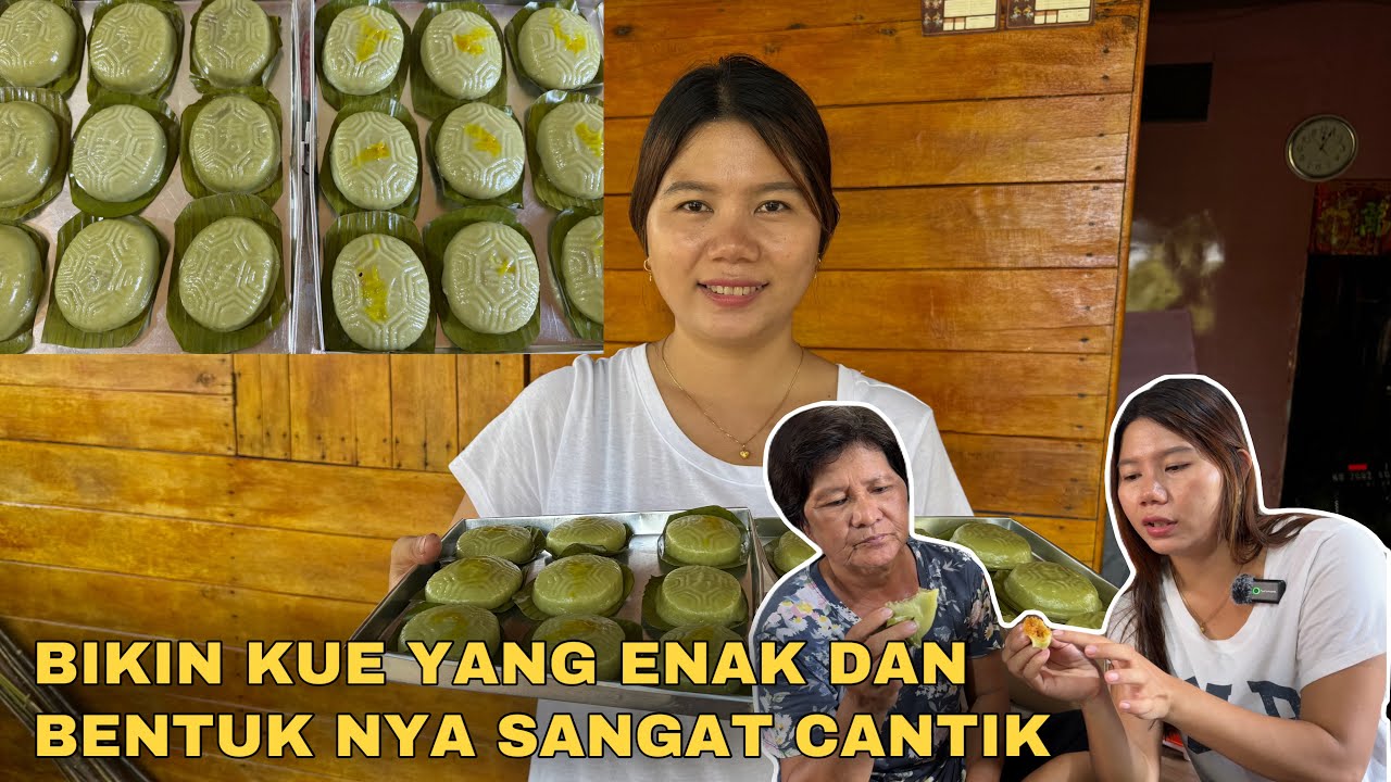 BIKIN KUE PANDAN  BENTUK KURA-KURA, ISI UNTI KELAPA SAMA KACANG HIJAU