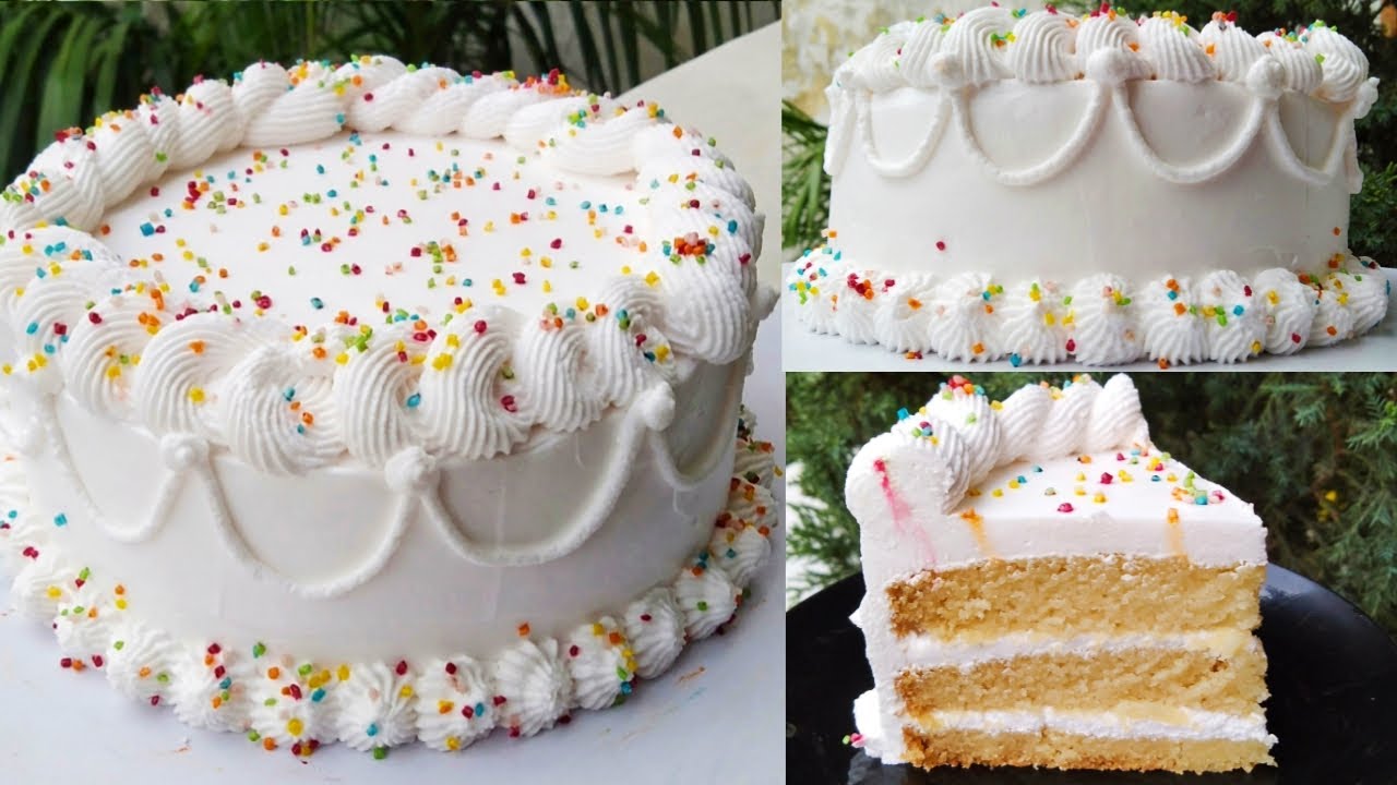 बिना अंडा का बर्थडे केक Eggless Vanilla Birthday Cake I No Oven Vanilla Cake Recipe I Birthday Cake