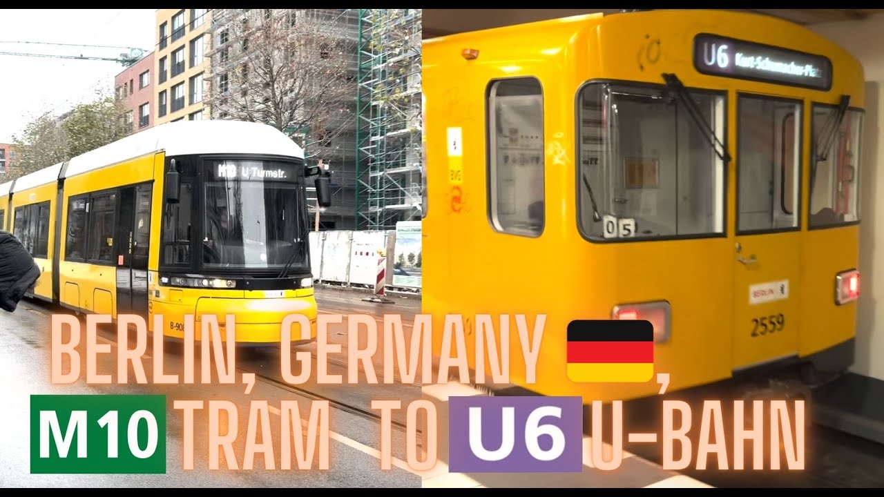Berlin, Germany 🇩🇪, M10 Tram - U6 U-Bahn Ride, U Bernauer Straße (Mitte) To Mehringdamm (Kreuzberg)