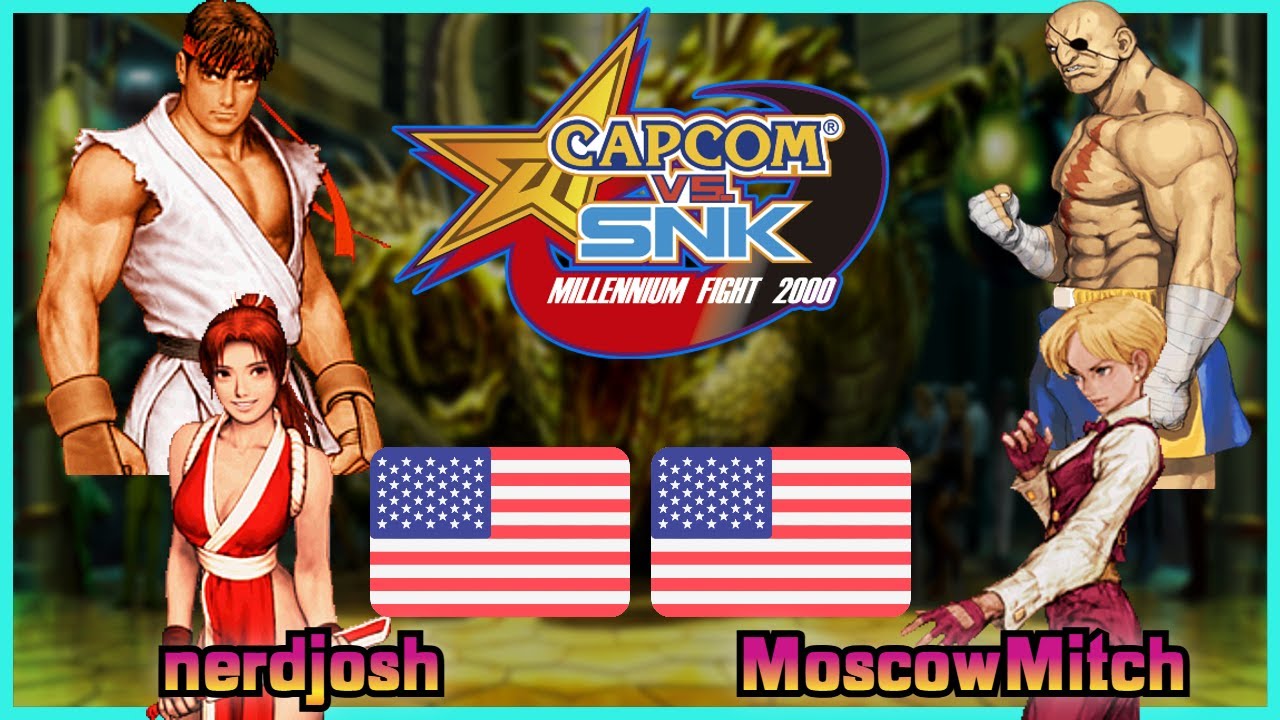 Capcom Vs. SNK Millennium Fight 2000 Pro || nerdjosh 🇺🇸 VS 🇺🇸 MoscowMitch || FLYCAST FIGHTCADE 2