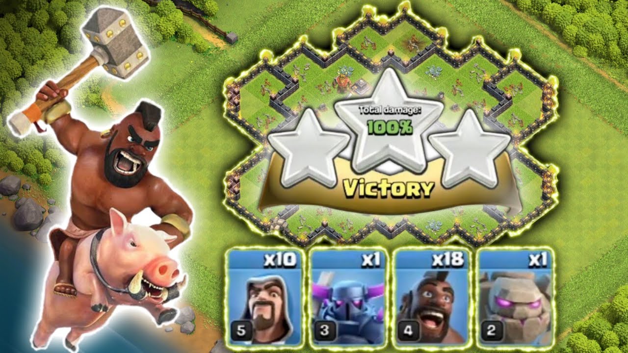 TUTORIAL GOWIPE + HOGS TH 8 VS TH 9 | CARA SERANG TH 9 PAKAI TH 8 | CARA TH 8 MENYERANG TANPA NAGA