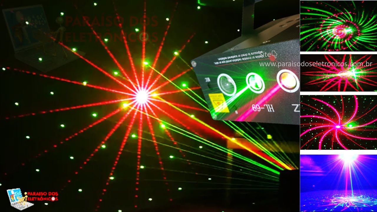 Canhão Laser efeito Raio Holográfico Jogo De Luz Led RGB Iluminação para festa HL-69