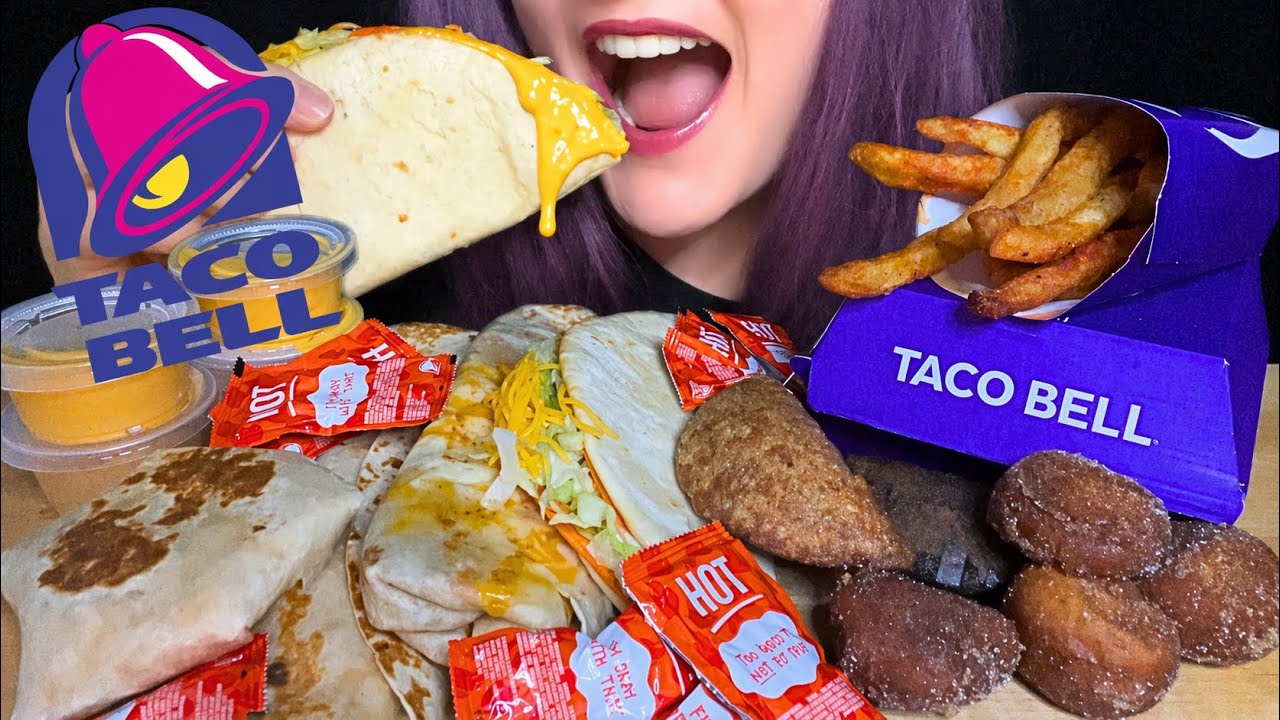 ASMR TACO BELL MUKBANG (NO TALKING) EATING *NEW* MENU ITEMS
