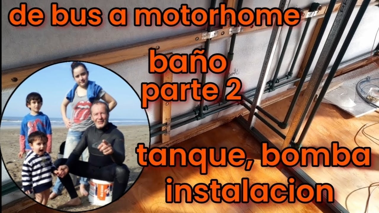 Baño motorhome, baño seco, tanque, bomba y cañeria.