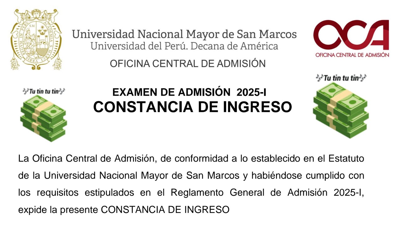 Cuanto dinero gaste y los pasos que hize para sacar mi constancia de ingreso(UNMSM)