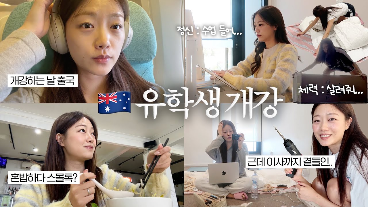 출국, 개강, 이사를 동시에 미틴 유학생 브이로그 | 호주 스몰톡에 정신 못차리는 | 호주 유학 일상