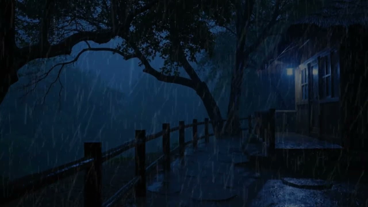 YOUR BRAIN WILL SHUT OFF ⚡ Hypnotic Rain at a Blue Cabin in the Woods