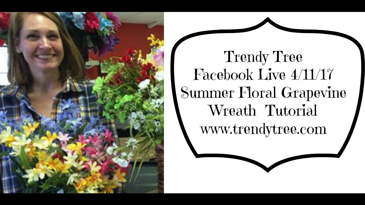 2017 Large Oval Grapevine Wreath with Summer Florals Tutorial by Trendy Tree