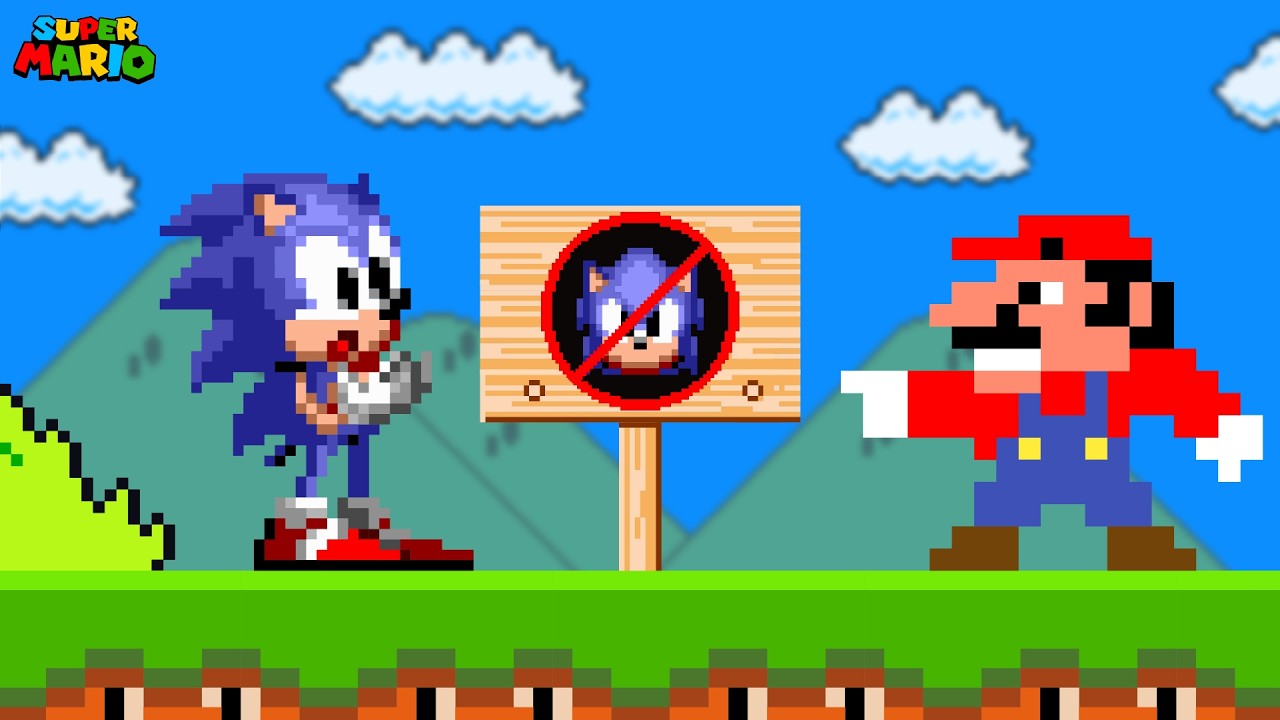 Super Mario Bros., but Sonic Is FORBIDDEN!