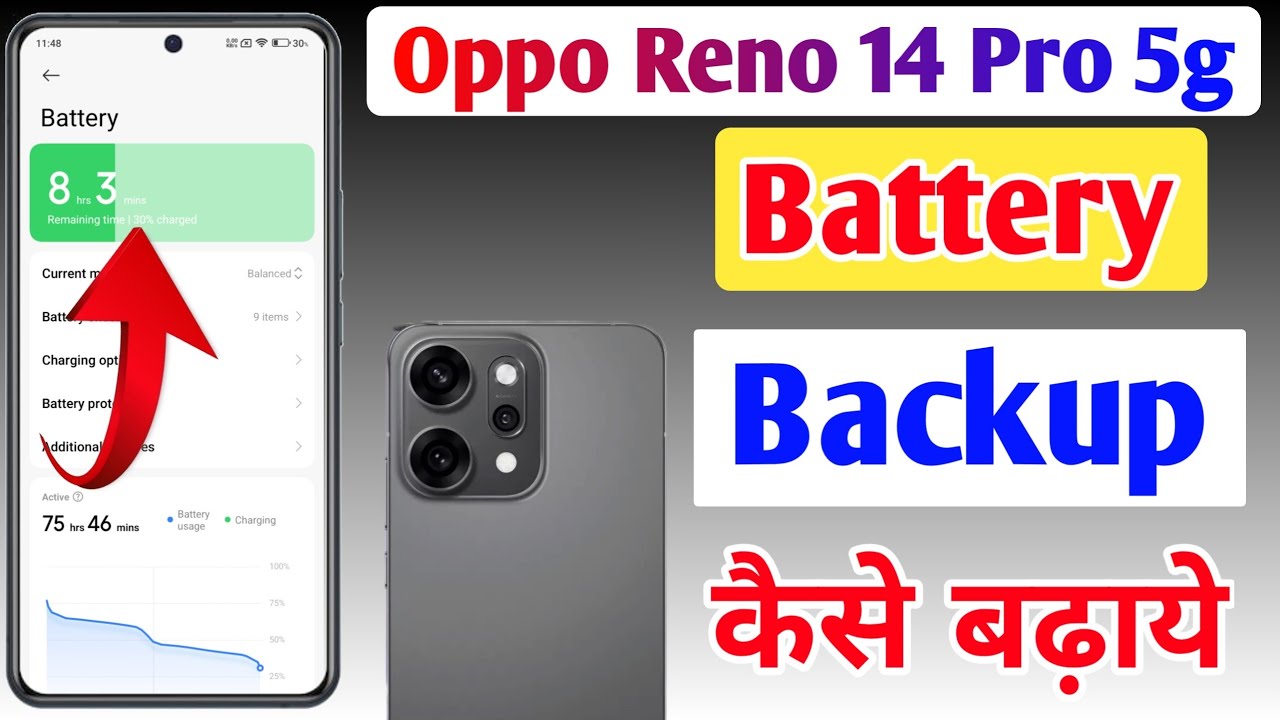 Oppo reno 14 pro 5g me battery backup kaise badhaye / Oppo reno 14 pro battery backup kese badhaye