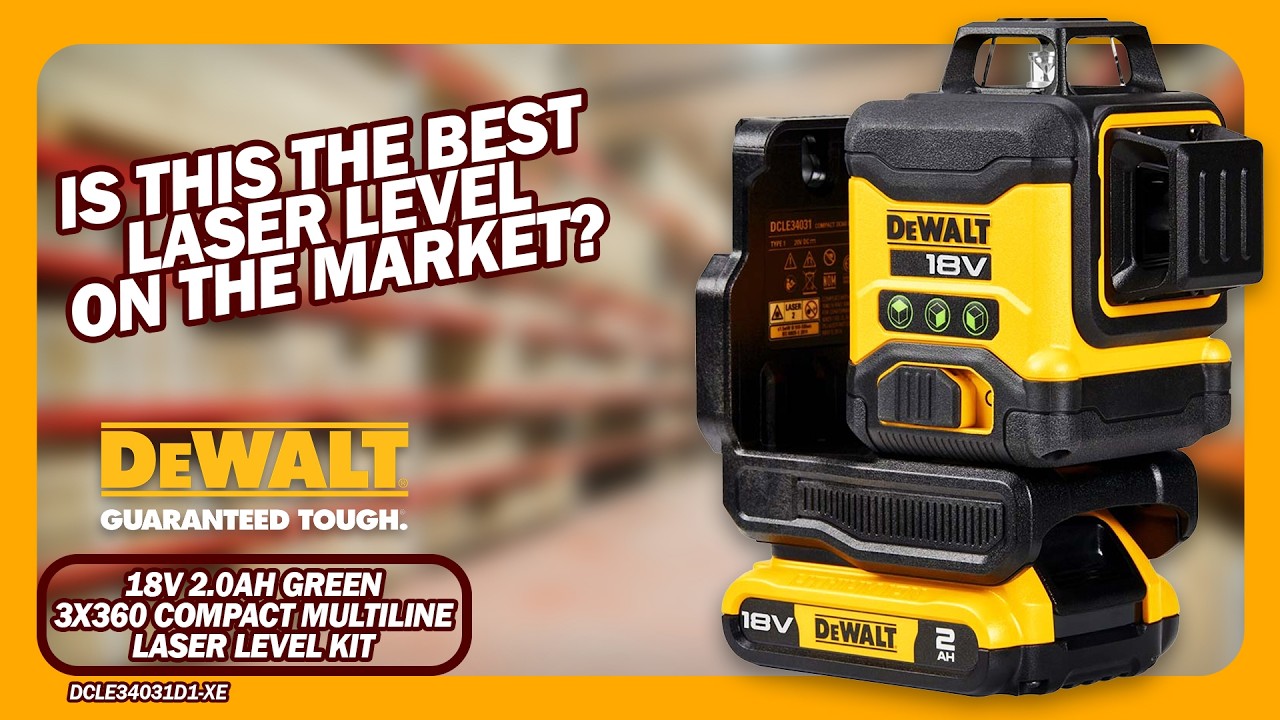 DeWALT 18V 2.0Ah Green 3x360 Compact Multiline Laser Level Kit - DCLE34031D1-XE