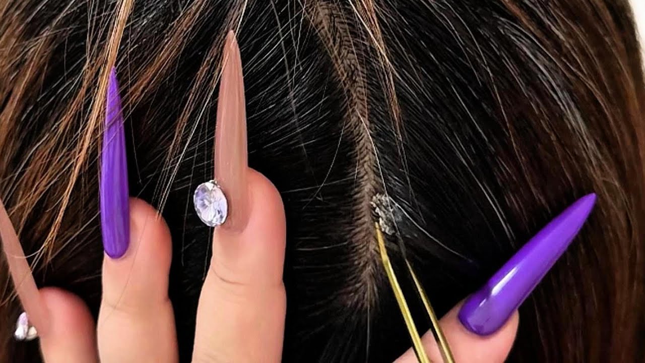 ASMR Scalp Care for Sleep 🌙 | Gentle Nails & Tweezers Relaxation | Model: Latte