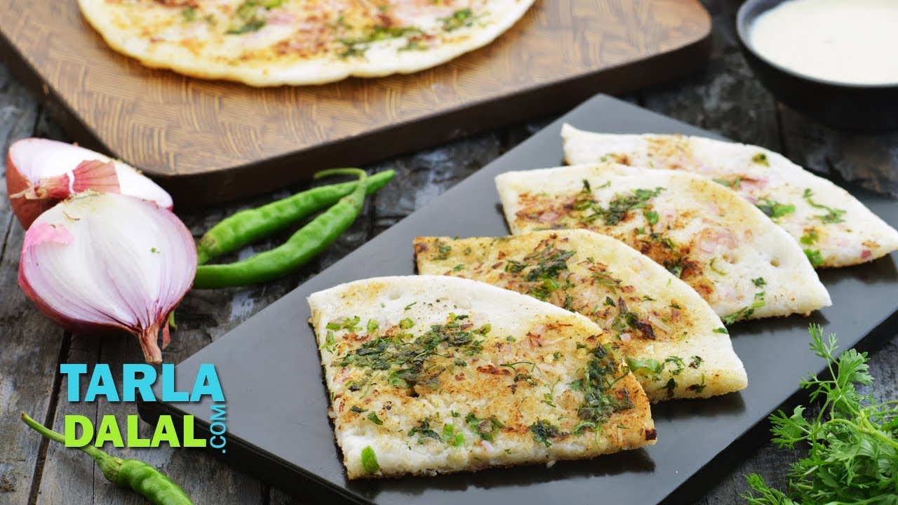 प्‍याज का उत्तपम (Onion Uttapam, Onion Uttapa) by Tarla Dalal