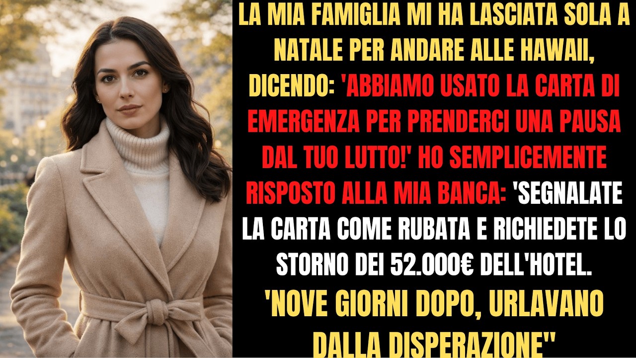 Mi lasciano sola a Natale per fuggire dal mio lutto. Non sanno che controllo i loro soldi. 🤫