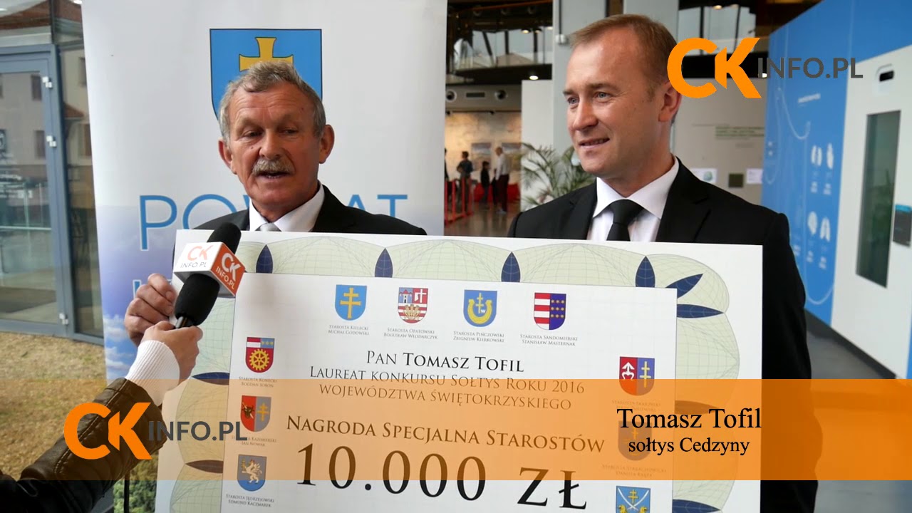 Sołtys z gminy Górno Tomasz Tofil laureatem konkursu „Sołtys Roku 2016”