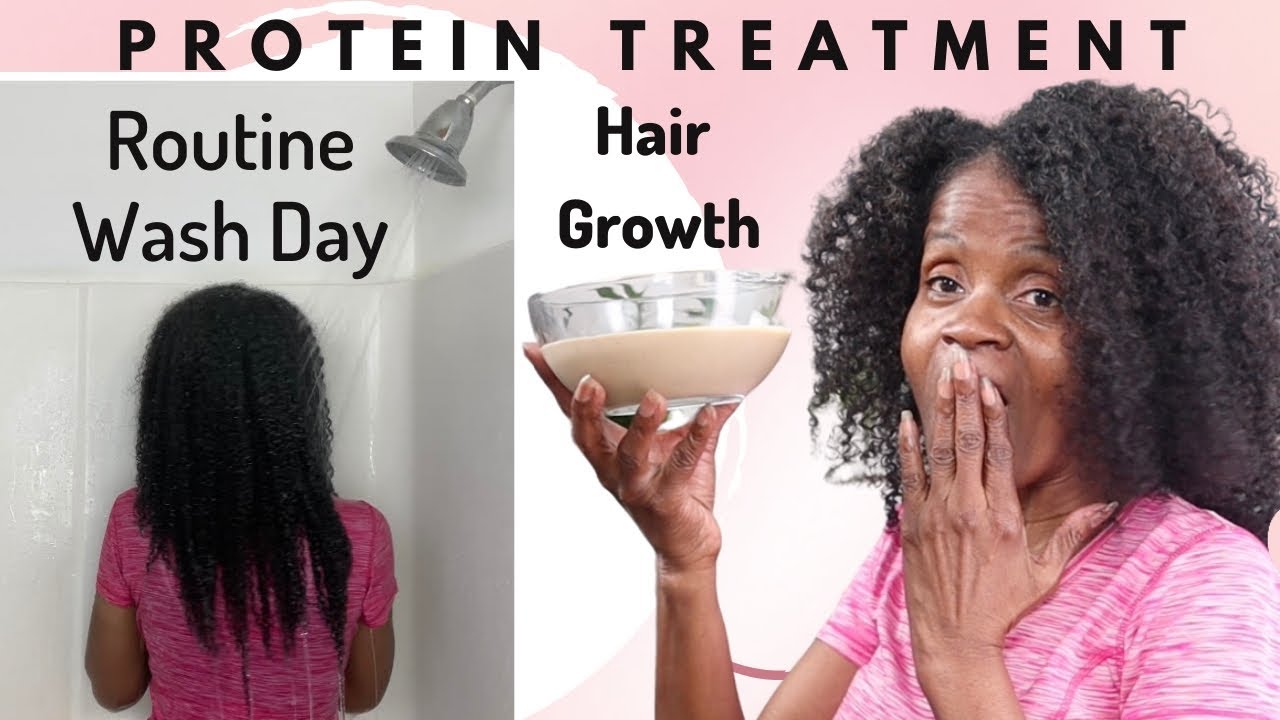ROUTINE WASH DAY & DIY EXTREME PROTEIN TREATMENT FOR STRONGER GROWING HAIR | DEFINE CURLS