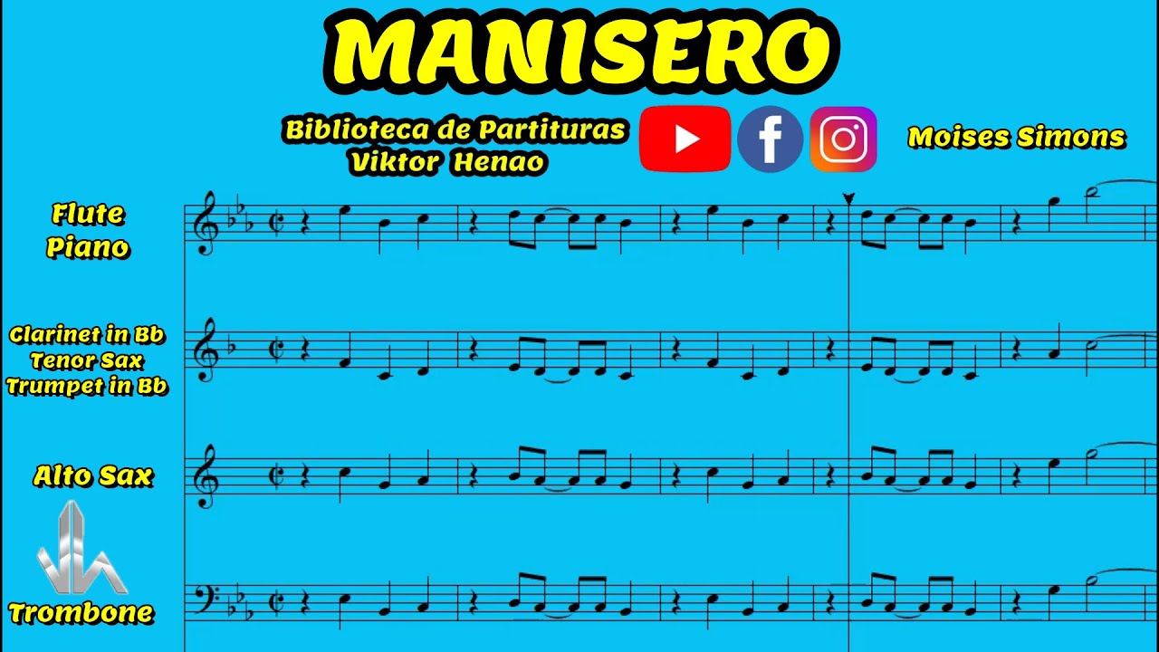 🎼  Partitura MANISERO (Son) - Biblioteca de Partituras - “Descarga tu Partitura Gratis”👇