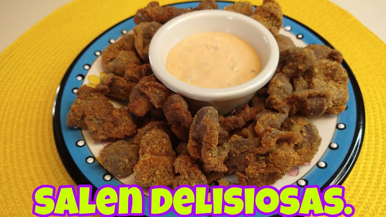 Mollejas de pollo  empanizadas.