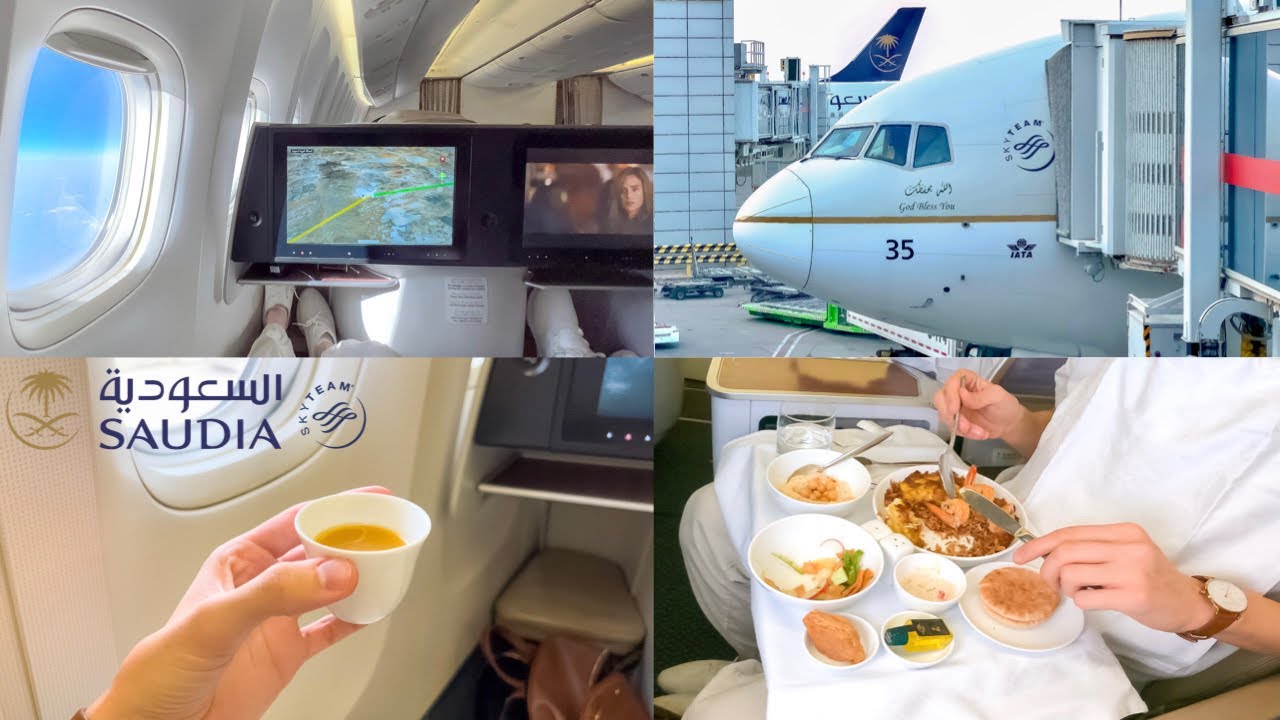 SAUDIA 777-300 Business class JED to RUH الخطوط السعودية درجة الاعمال ٧٧٧-٣٠٠ من جدة الى الرياض