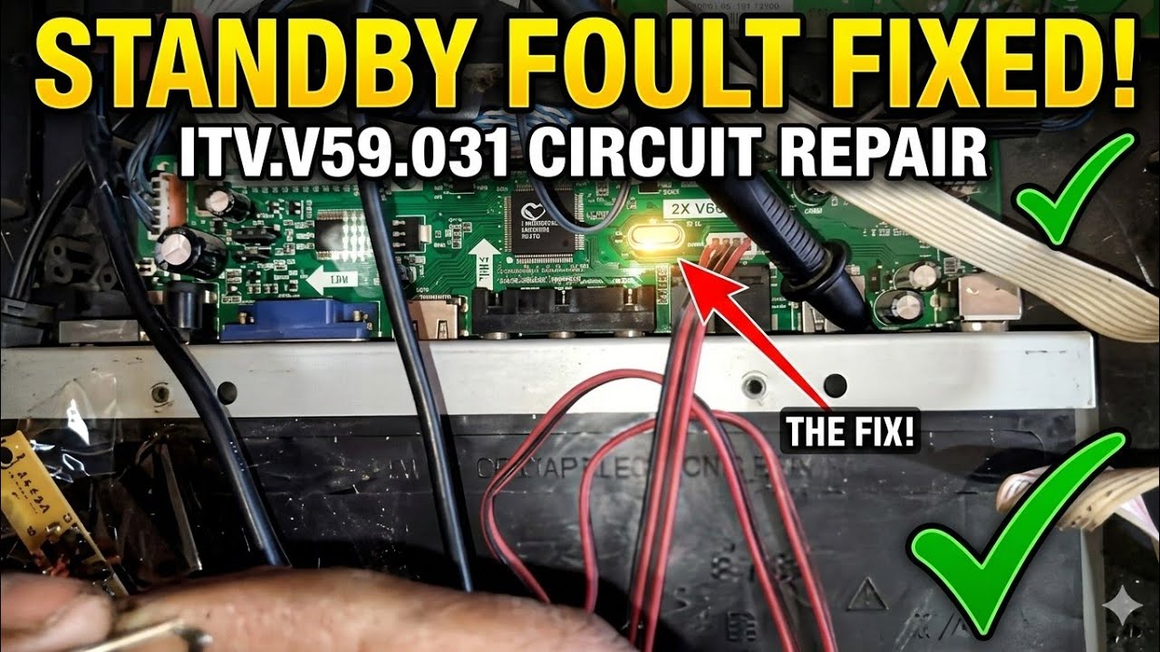 how to solve LCD tv standby foult , ITV.V59.031 stand by foult,led tv circuit repair #usa