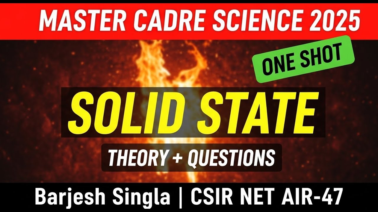 SOLID STATE || QUESTION PRACTICE MASTER CADRE AND LECTURER CADRE CHEMISTRY