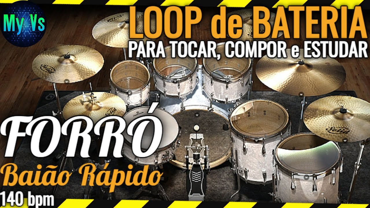 🥁 Loop de Bateria FORR&Oacute; ( Bai&atilde;o R&aacute;pido ) para Tocar e Compor | 140 bpm [Atualizado]