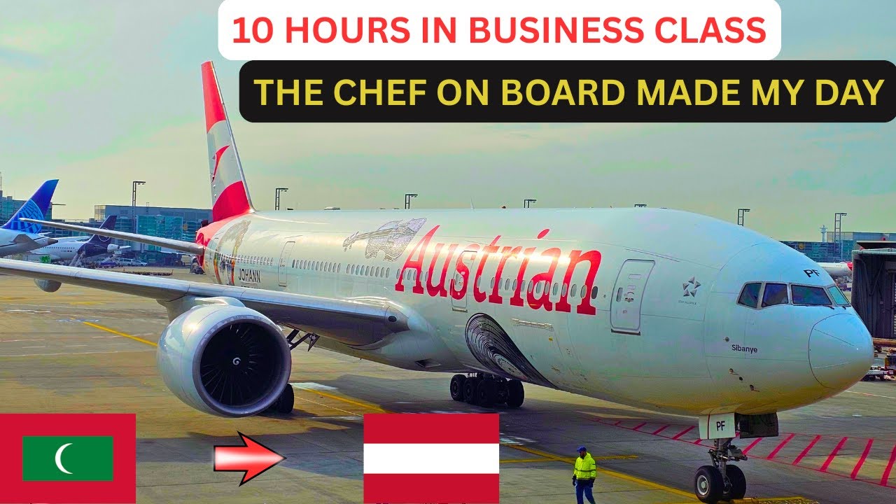AMAZING BUSINESS CLASS ON BOEING 777-200(ER) | AUSTRIAN AIRLINES | MALE TO VIENNA | FLIGHT REVIEW.