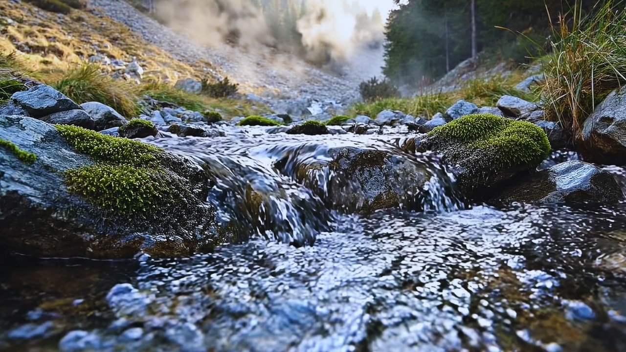 Peaceful Mountain Stream Sounds for Deep Sleep & Relaxation | Gentle Water Flow (2 Hours)