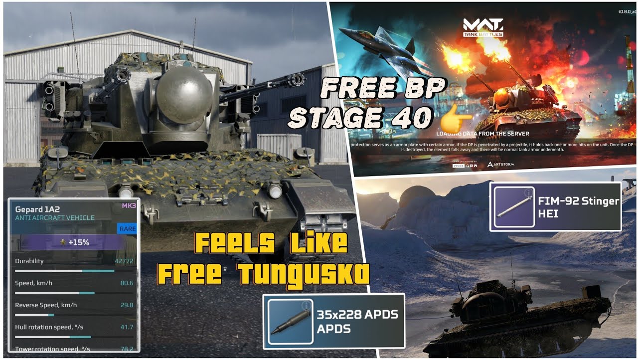 MWT Tank Battles June stage 40 Gepard 1A2 anti air overview details and gameplay(free tunguska?)