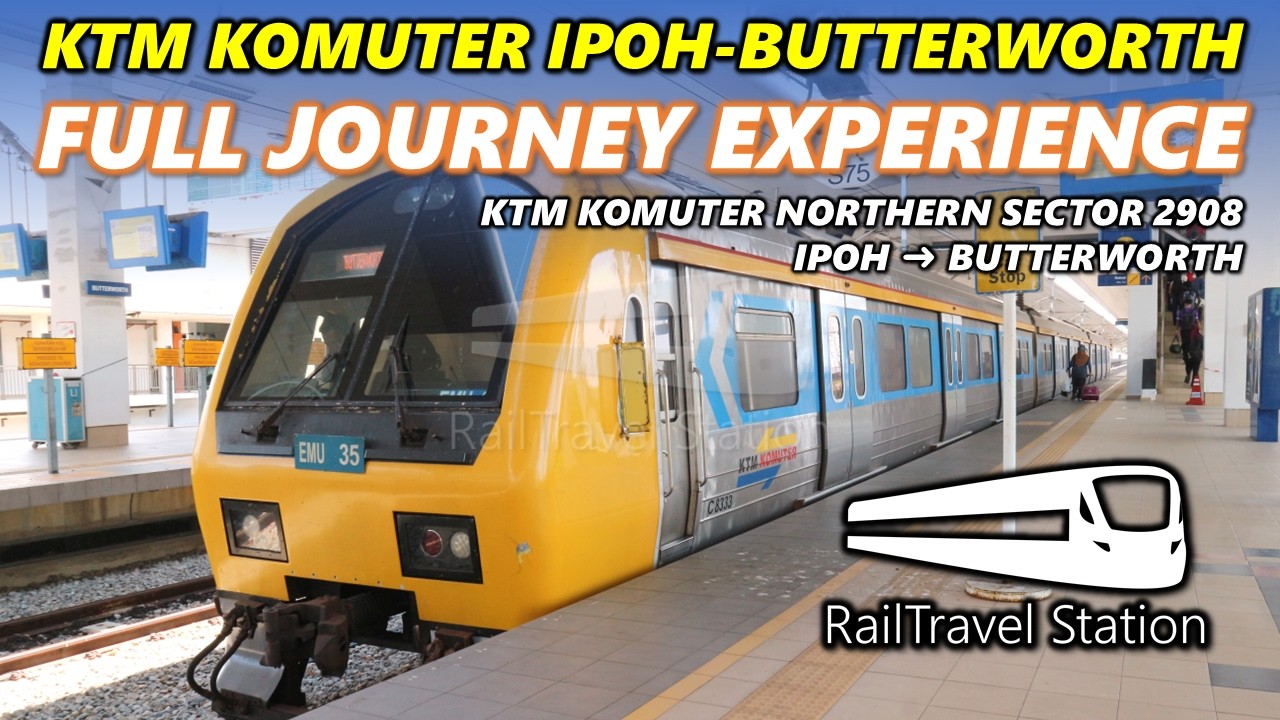 KTM KOMUTER IPOH TO BUTTERWORTH FULL EXPERIENCE! 🇲🇾🚆 KTM Komuter Utara 2908up Ipoh → Butterworth