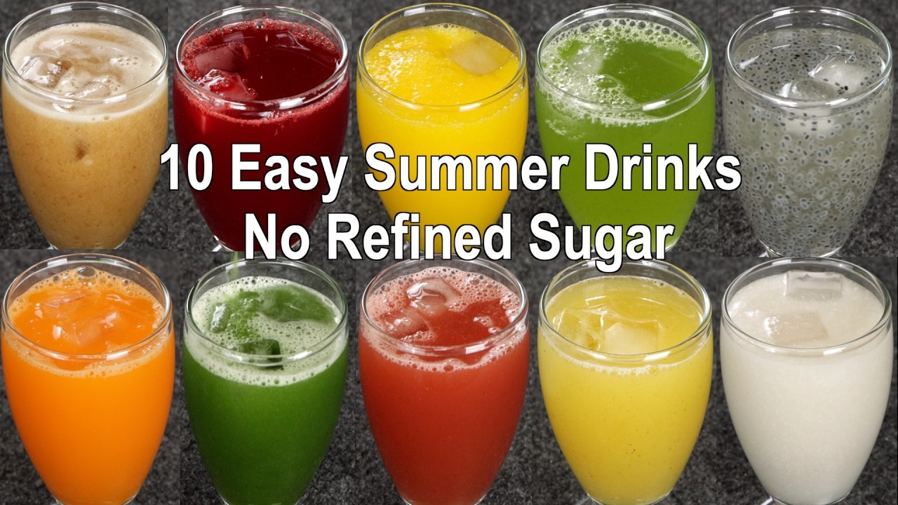 10 Easy Healthy Summer Drinks Recipes | How to Make Refreshing Drinks at Home | Juice Recipe