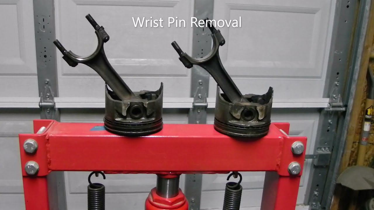 Wrist pin removal for a gen 1 small block Chevy 350 piston assembly