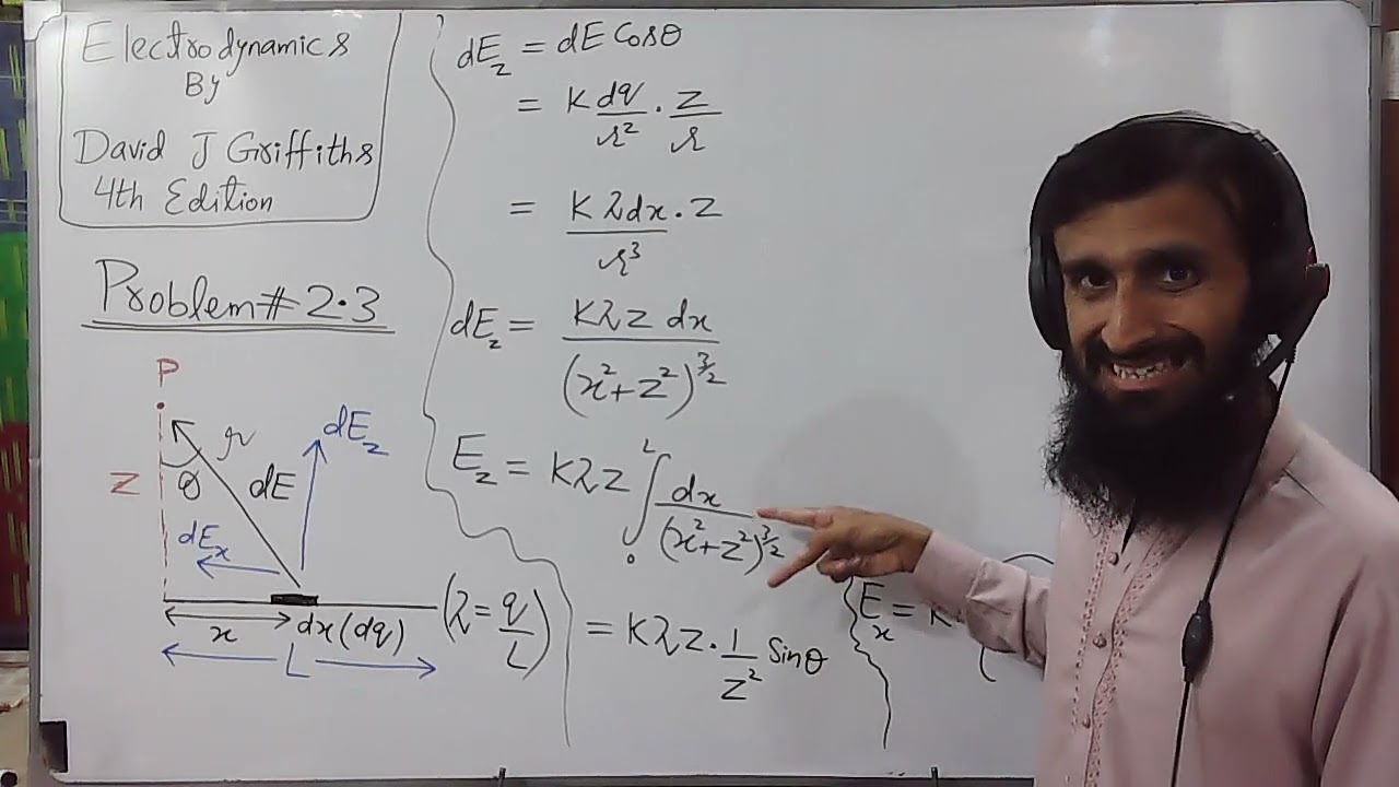 Problem#2.3 || Electrodynamics 4th Edition || David J Griffiths || Electric field by charged line