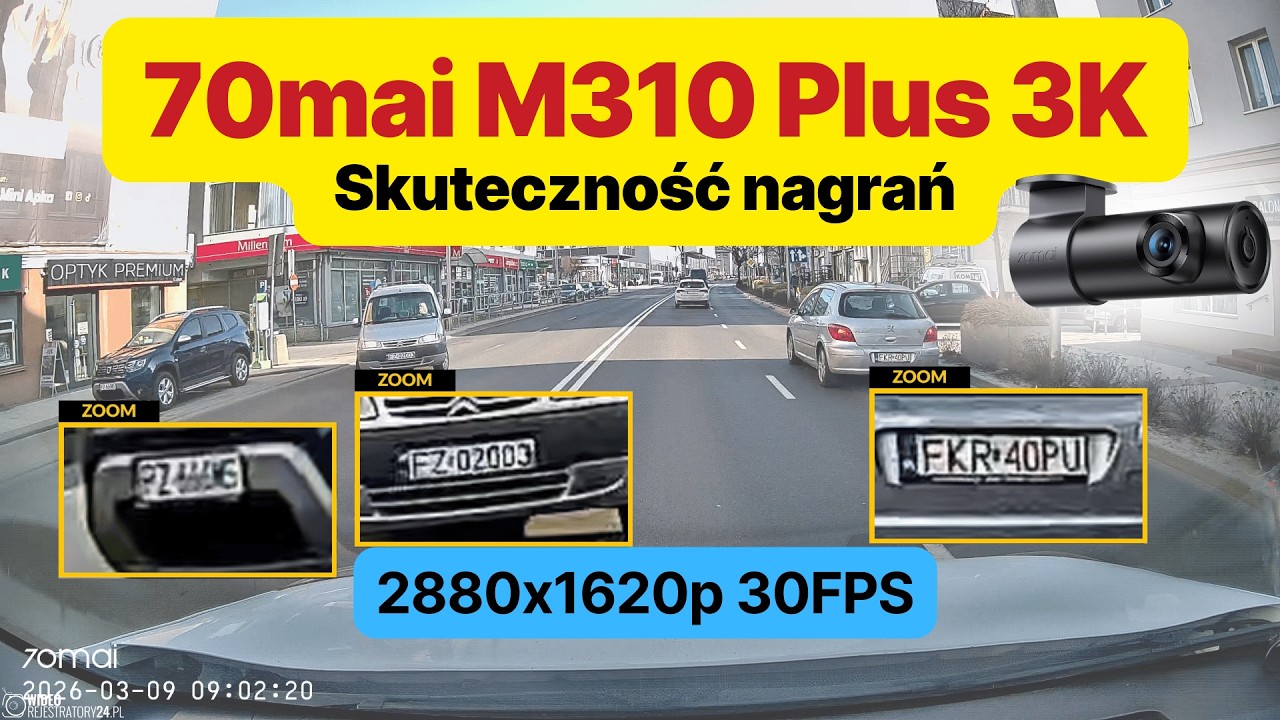 Kamera samochodowa 70mai M310 Plus 3K @ 1620p 30fps