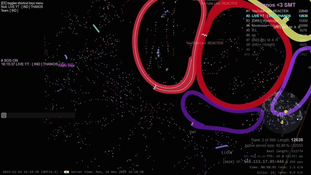 IND SLITHER.IO TEAM : THANOS