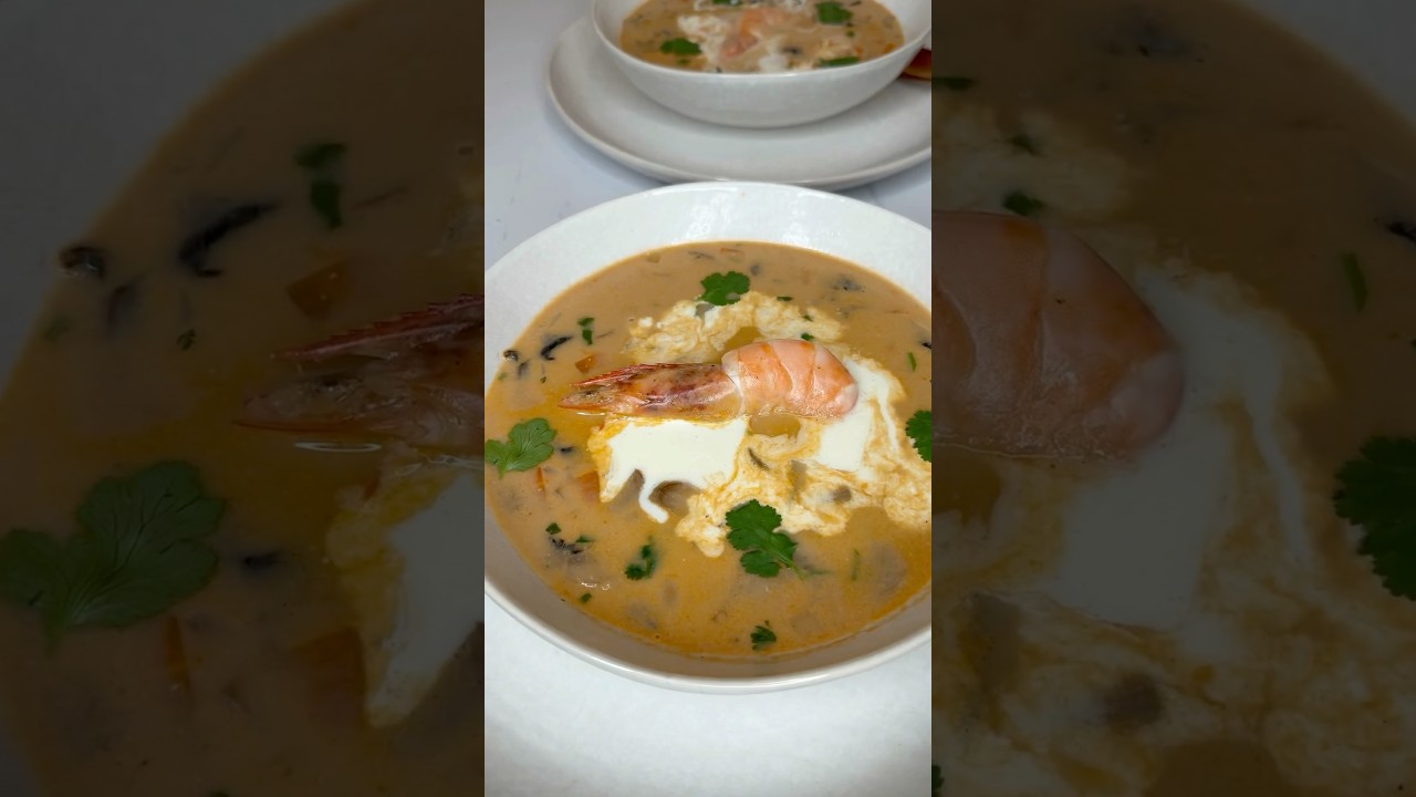Soupe exotique crevettes lait de coco