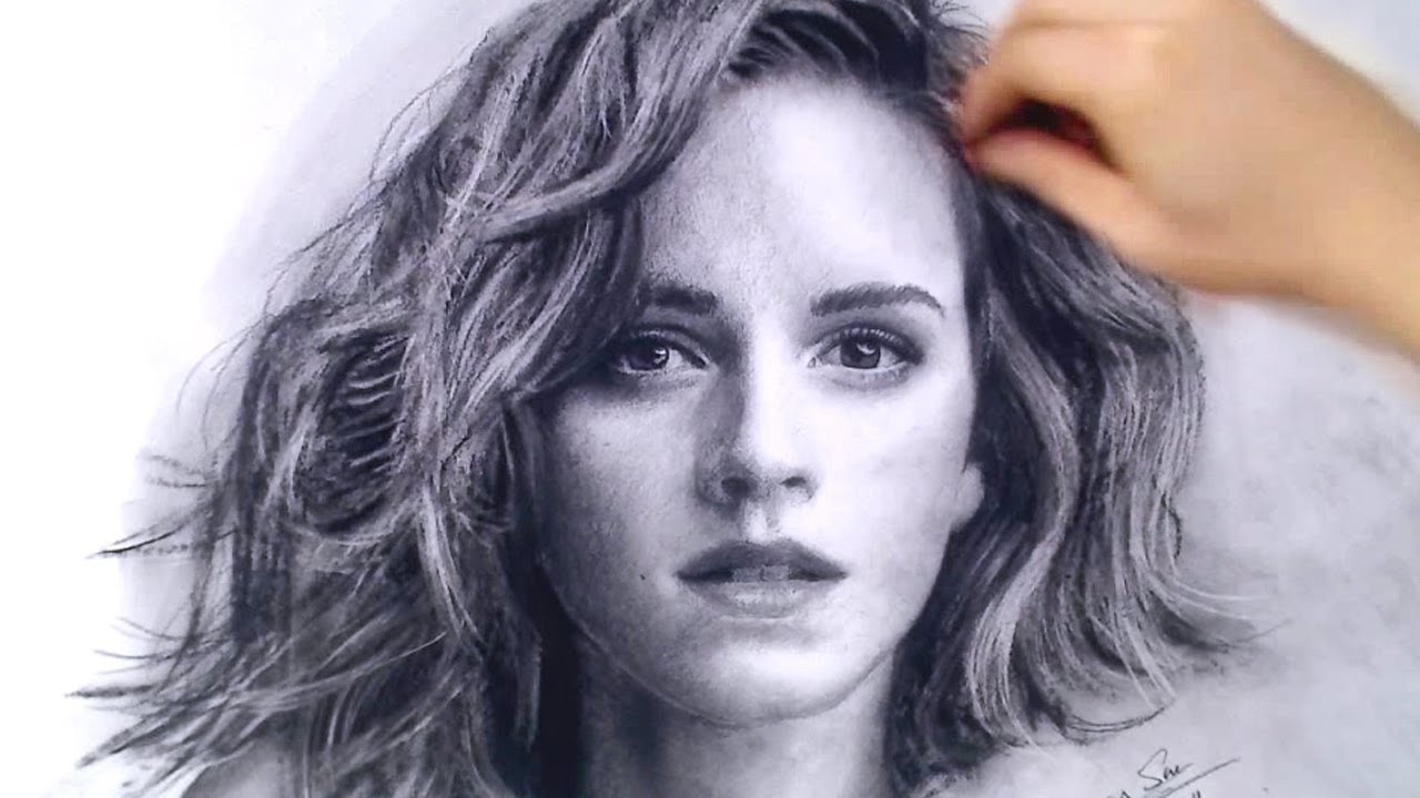 Drawing Emma Watson - FREE Art Tutorials (link in desc)