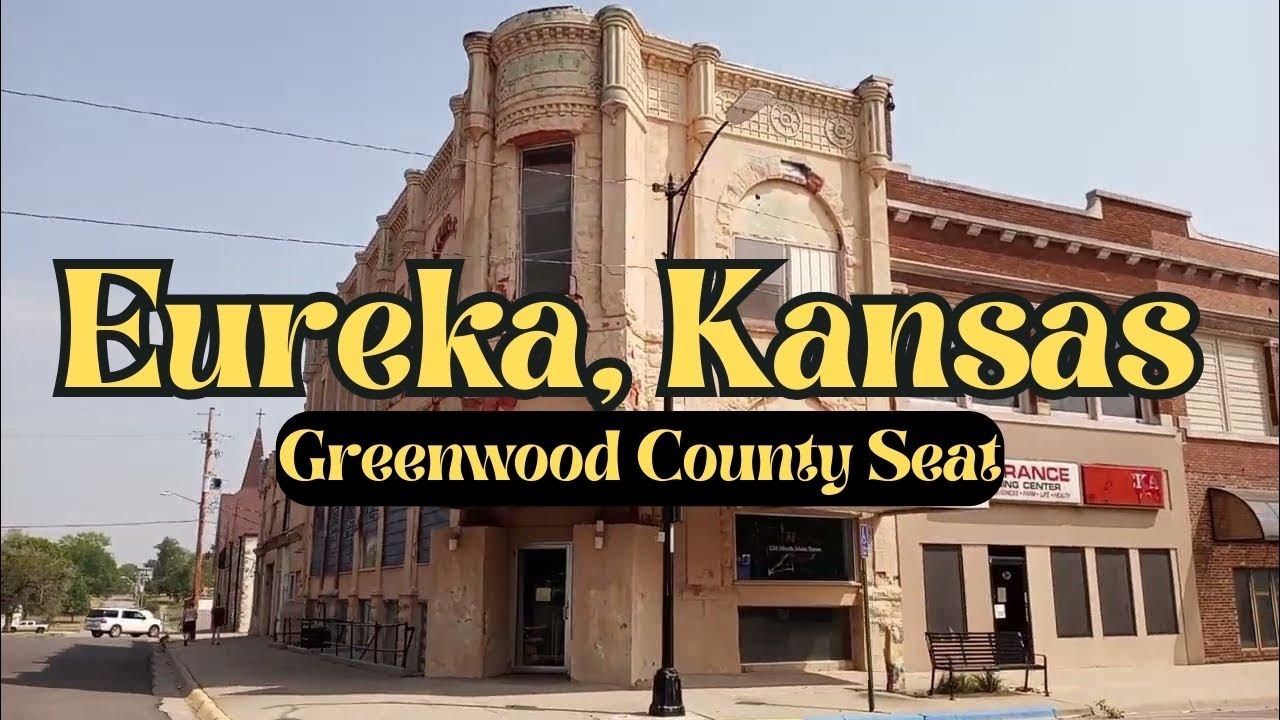 Driving in Small Town Eureka, KS - Old Victorian Houses & Buildings- Closed Stores- Greenwood Cty