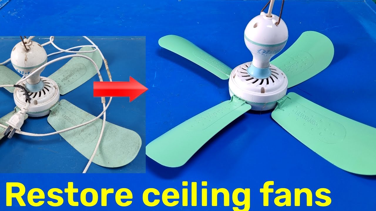How to restore a mini ceiling fan from a pile of scrap to become as beautiful as a new fan