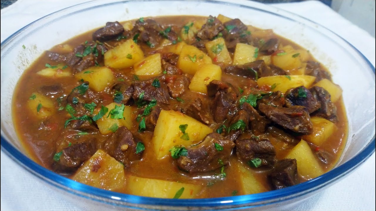 Coração bovino com batatas