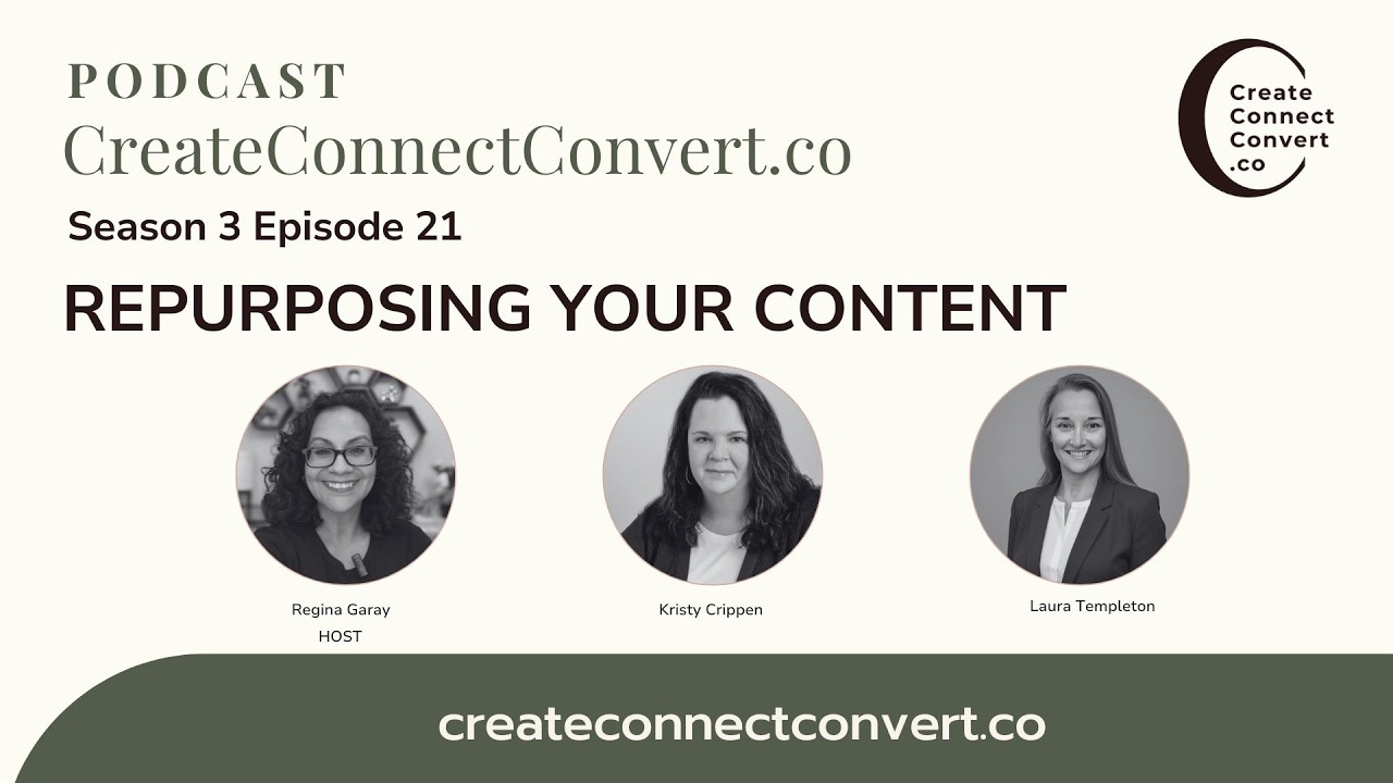 Repurposing Your Content / Create Connect Convert Podcast Episode 21