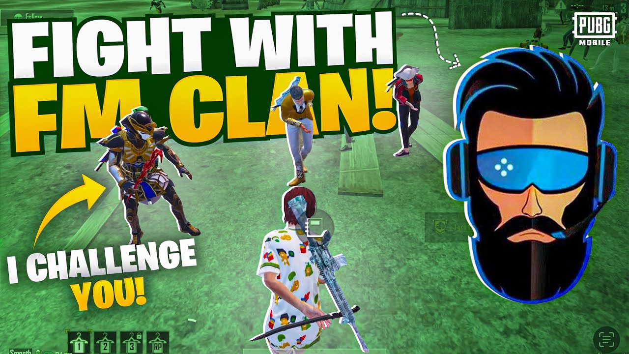 fight with fm clan ! He challenge me for 1v4 😱 pubgmobile / rock Op
