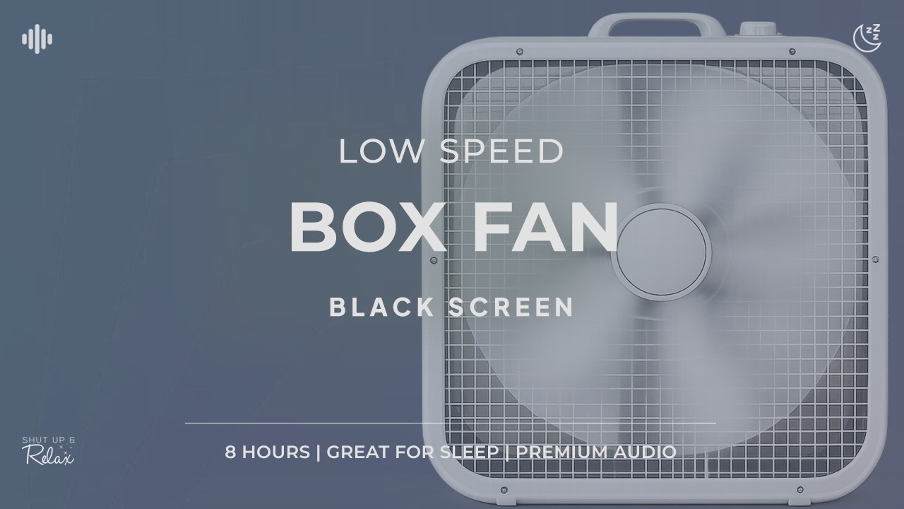 Soft Box Fan Noise | Background Sleep Sound (8 Hours) | Black Screen