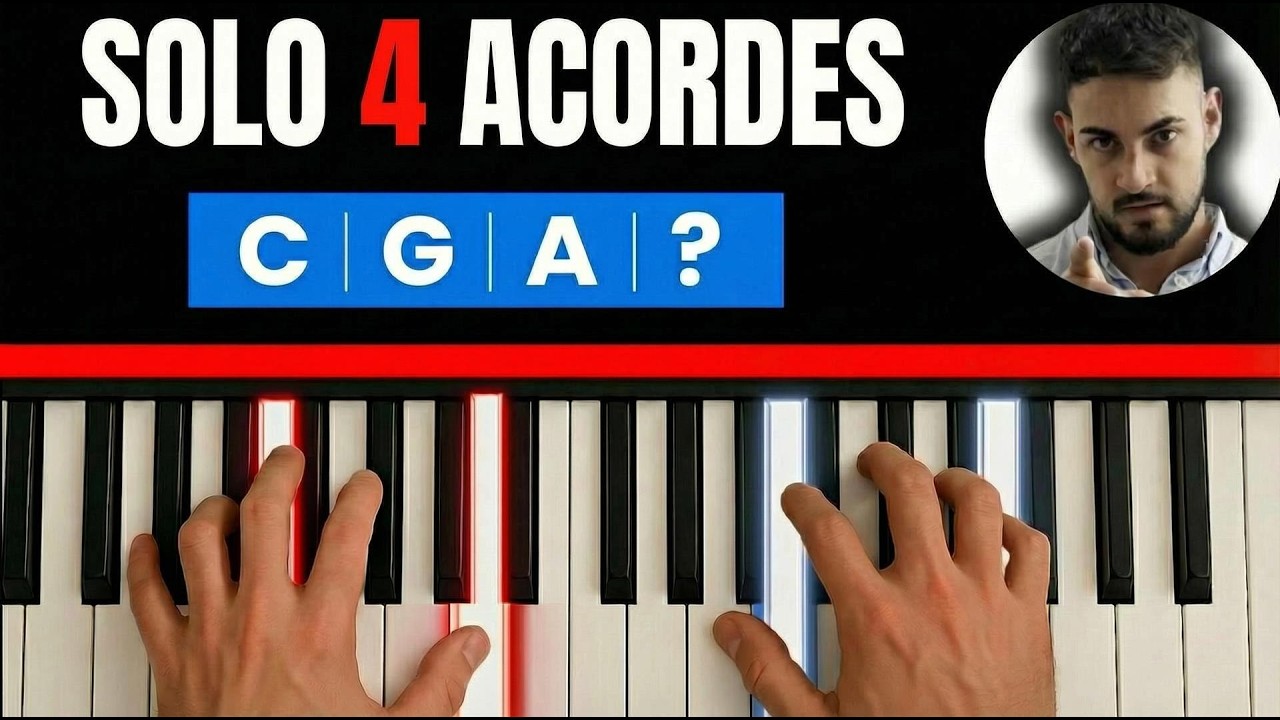 Aprende 4 Acordes y Toca YA 100+ Canciones en el Piano