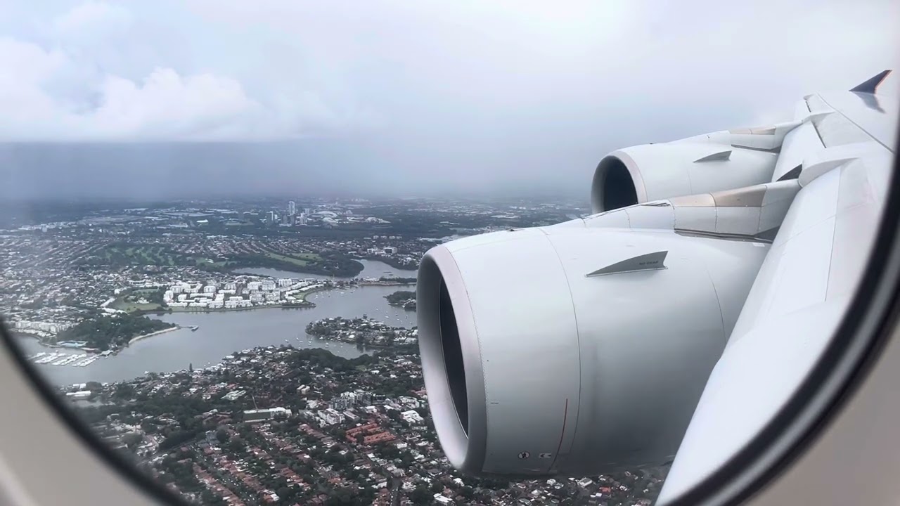 Singapore Airlines Flight 231 landing on runway 16R at Sydney International airport and to gate 57